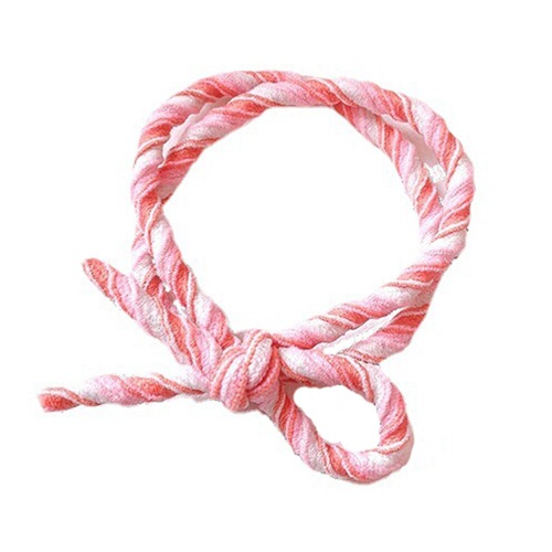 Korean fashionable color-blocked ice cream multi-layered elastic hair band mandarin duck two-color knotted headband bow hair band leather case