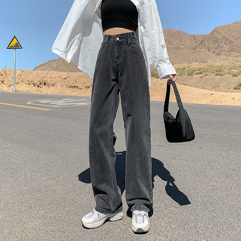 871 Niche High Waist Cross Waist Jeans Women's 2023 New Autumn and Winter Wide Leg Design Fit Jeans 871 Niche High Waist Cross Waist Jeans Women's 2023 New Autumn and Winter Wide Leg Design Fit Jeans