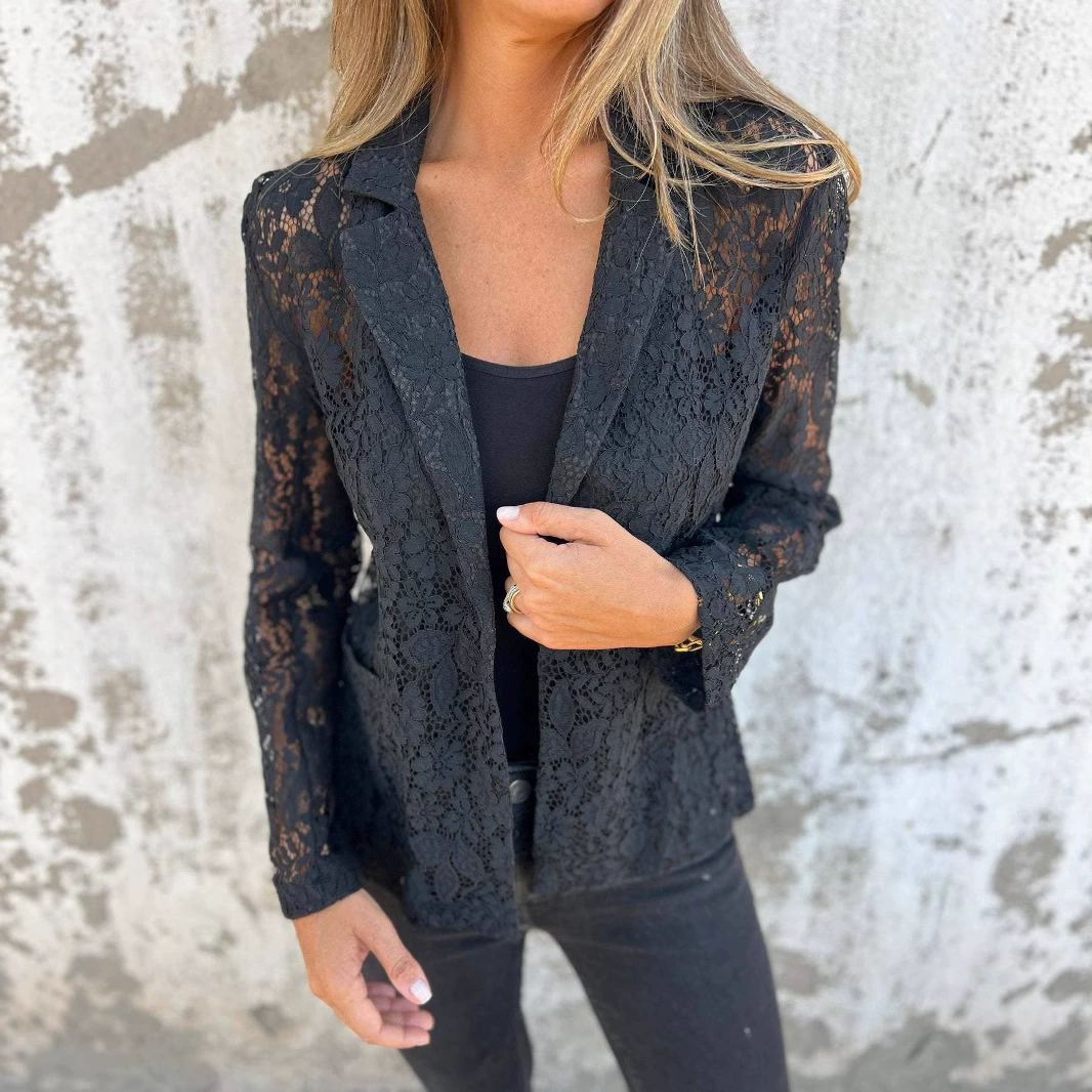 (Cross-border trading), summer solid color lace classic suit jacket for leisure, European style, city style, western style