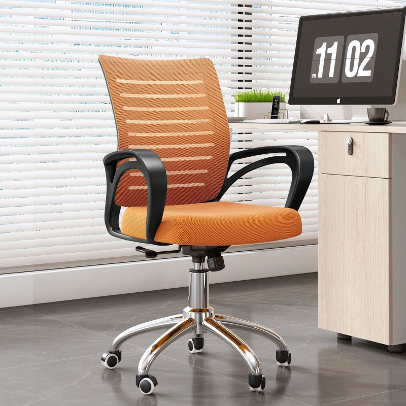 Malla naranja de marco negro - rotación de elevación libre - almohadilla de esponja