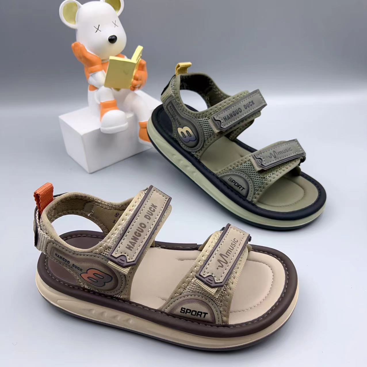 儿童2025夏季新款男童乳胶软底露趾凉鞋中大童运动休闲韩版沙滩鞋