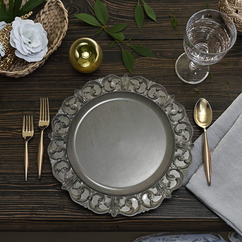 Placas de carga de comercio exterior platos de banquete europeos platos de fiesta platos de comida transfronterizos almohadilla de aislamiento térmico almohadilla de comida occidental hotel