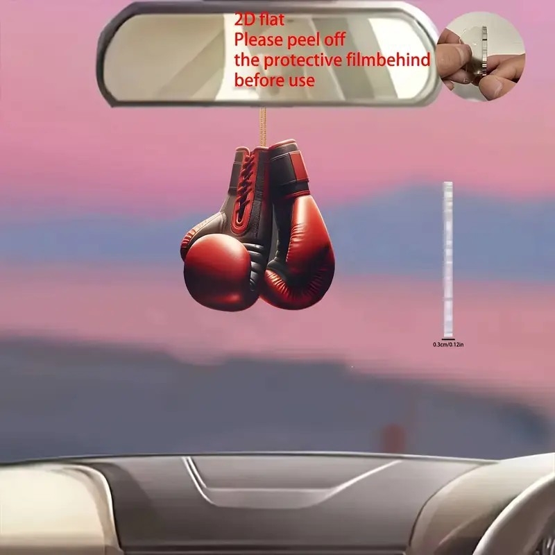 Acrílico transfronterizo creativo guantes de boxeo rojo colgar decoraciones accesorios de automóviles decoración interior automóvil
