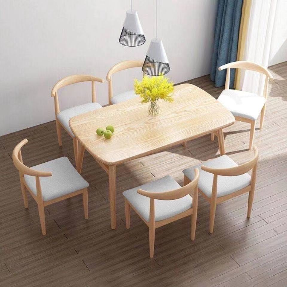 Dining Table Small Apartment Modern Simple Dining Table and Chairs Leisure Fast Food Restaurant Table and Chair Combination Dining Table Rectangular Table