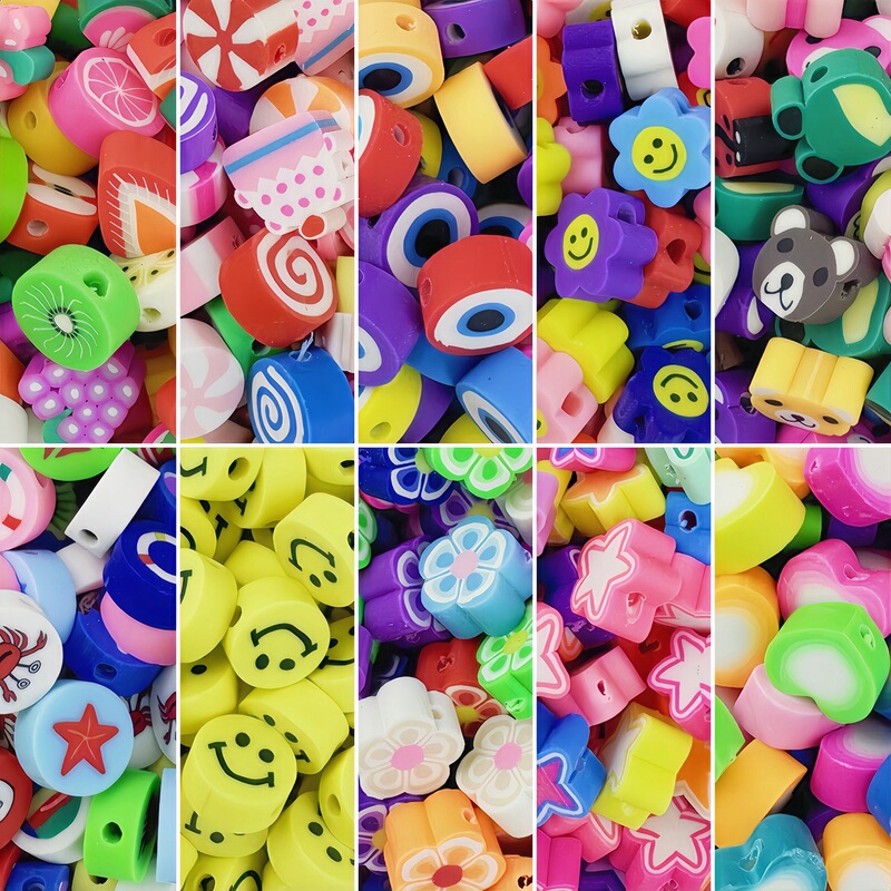 10mm soft pottery granules soft pottery tablets clay beads fruit slices perforated beads loose beads DIY jewelry accessories cross border 10mm soft pottery granules soft pottery tablets clay beads fruit slices perforated beads loose beads DIY jewelry accessories cross border