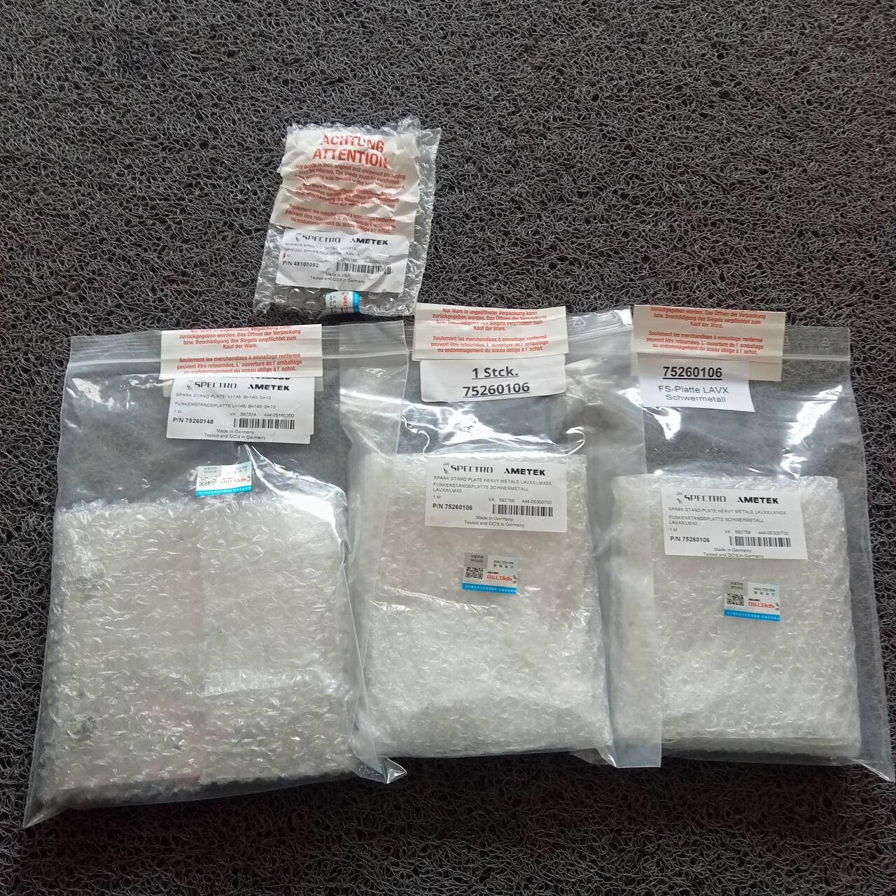 美国AMETEK（旗下品牌Spectro）	火花台板75260148原装正品