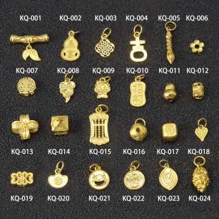 18K Gold Handmade Ancient Gold Bamboo Tube Spacer Beads Accessories DIY Bracelet Braided Rope Material Accessories Pendant Lift Pendant