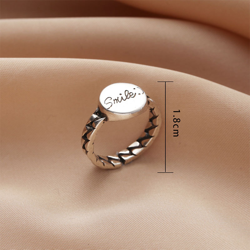 Korean version Dongdaemun Taeyin Castle ring, a retro, aged, individualistic, and cool style open ring accessory on Instagram pic 10