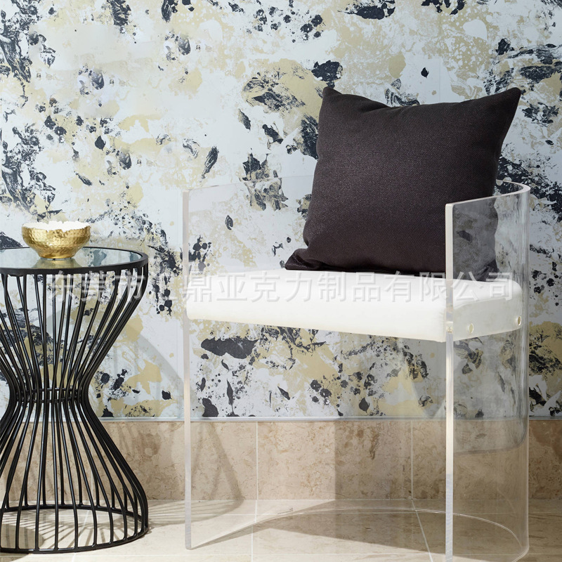 北欧设计师卧室外亚克力休闲沙发单人椅  网红简约阳台懒人椅