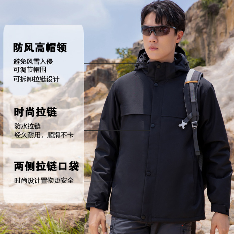 Ropa de trabajo de alta densidad a prueba de viento a prueba de agua a prueba de contaminación, calentamiento y espesamiento de la chaqueta de herramientas al aire libre personalizada