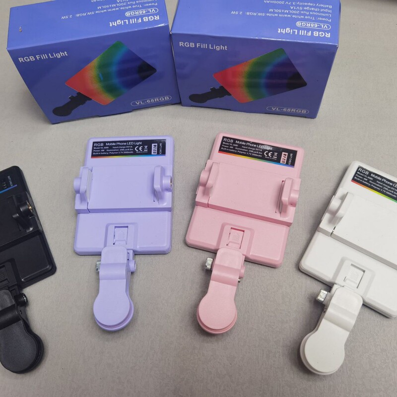 60BI 携帯電話ポケットライトコンピュータビデオ会議写真補助光ソフトライトビーズ 3 色充電式スクエアライト|undefined