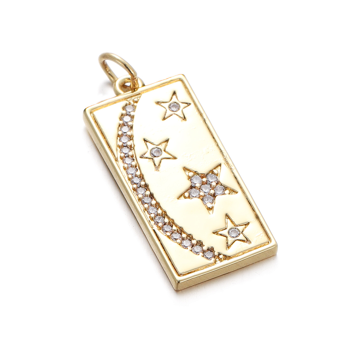 8g Weight Pendant, Chain Jewelry Making Type Zircon Inlay Material DIY Jewelry Accessories Classification 1 Piece Quantity Copper Material Geometric, Star, Moon Pattern Plating, Inlay Design Simple Style Style 1 Piece Copper Zircon Geometric Star Moon Pendant Chain 17