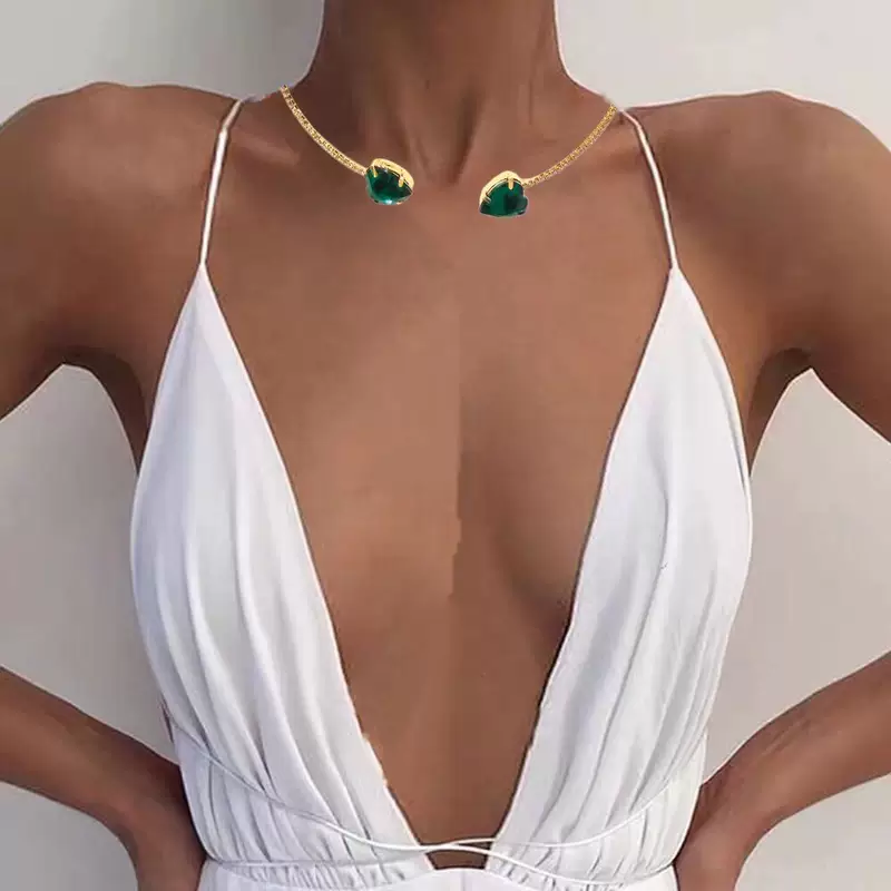 Модный choker, сексуальный аксессуар, европейский стиль, (поперечная торговля), городской стиль, с камнем
