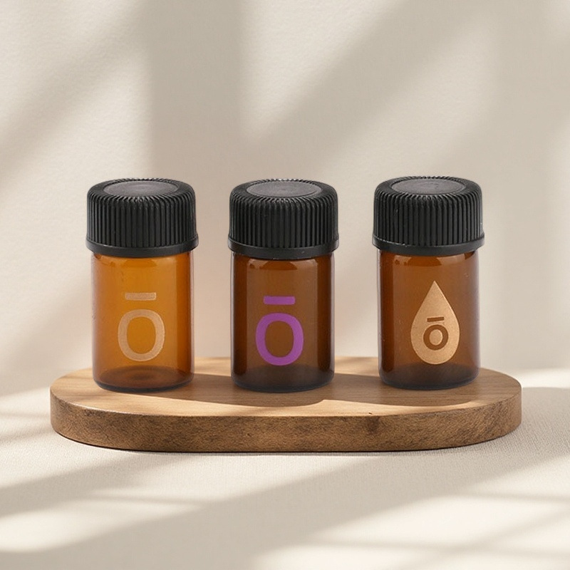 2ml Brown Glass Dispensing Bottle Essential Oil Bottle Compound Oil Sample Cute Portable Recyclable Mini Empty Bottle