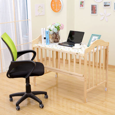 Mosaic Baby bed solid wood Newborn solid wood environmental protection baby Cradle Removable desk Big bed