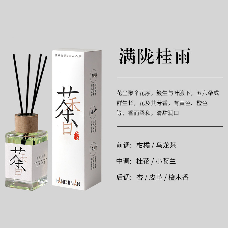 100mlの茶の味のアロマの無火の薫香の寝室の中で持続的な薄香系の部屋の家庭用の置物の拡香|undefined