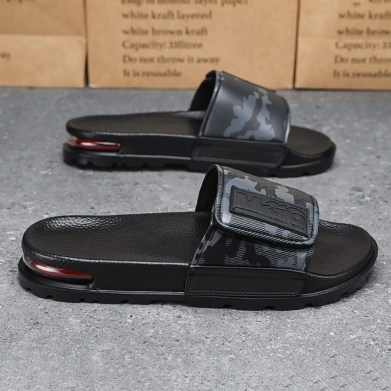 Zapatillas de velcro transfronterizas para hombres, uso de verano 2025, nuevas celebridades de Internet, cojín de aire de todo fósforo, chanclas antideslizantes, envío de una pieza