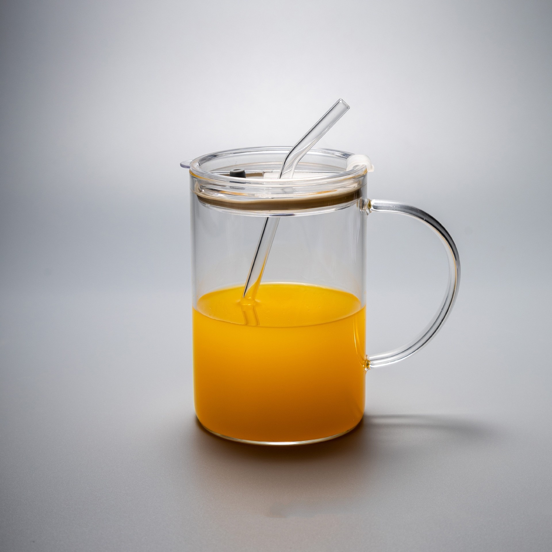 Taza de vidrio de alto boro al por mayor taza de paja de gran capacidad creativa para la taza puede calentarse por microondas LOGO impresa al por mayor