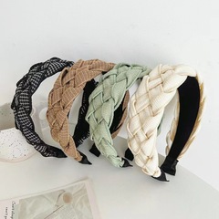 Japanese and Korean versatile trendy super fairy outdoor braided wide edge braided hair accessory simple hair clip headband hair decoration