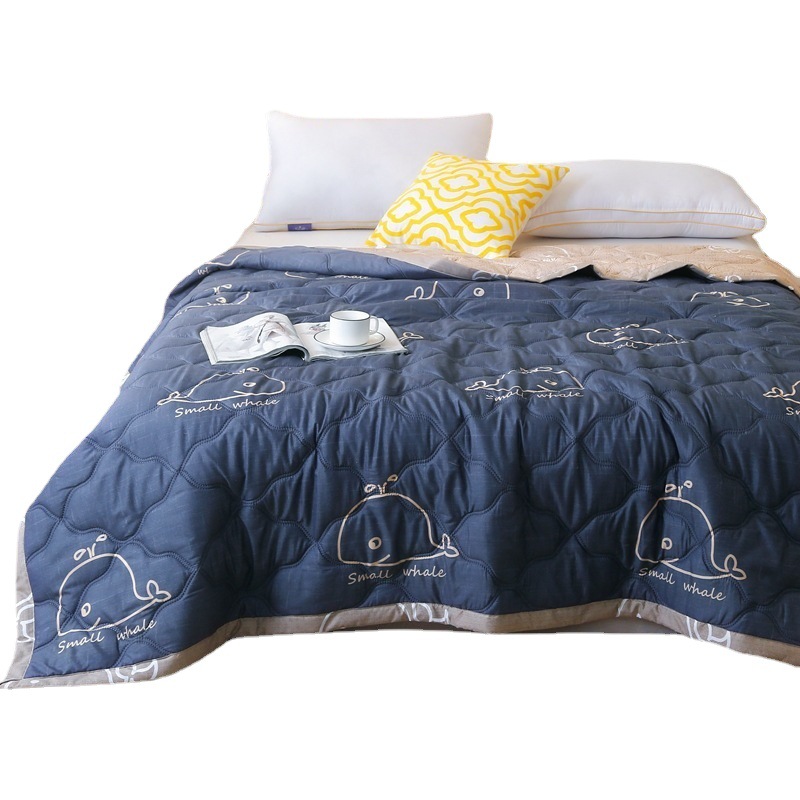 Edredón de aire acondicionado, edredón fresco de verano, edredón textil, suministros para dormitorio individual de dibujos animados, algodón lavado cepillado, núcleo de edredón de primavera y otoño, verano