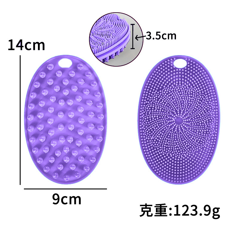 Cepillo de baño de silicona cepillo de baño de doble cara cepillo de baño de silicona artefacto casero cepillo de baño de mango largo frota espalda cepillo de baño de masaje poligonal