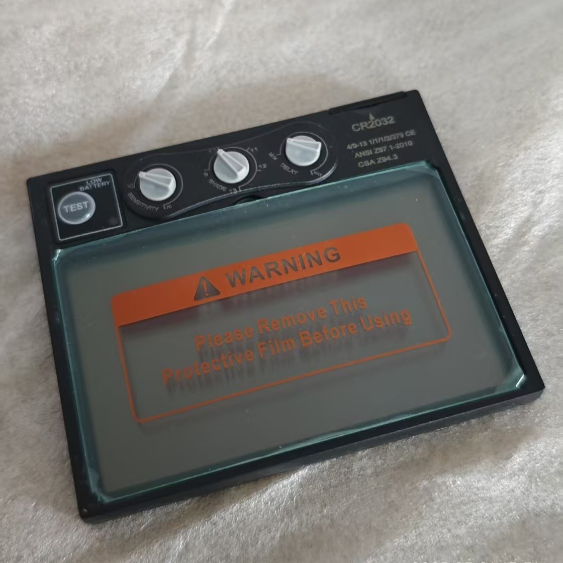 电焊自动变光镜片电焊帽配件110-90可调节无线变光镜片大视野镜片