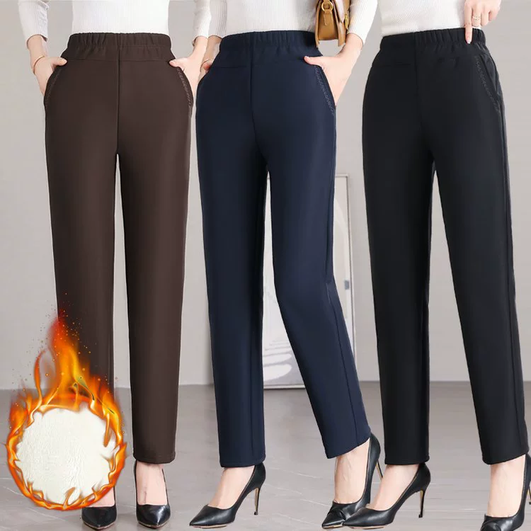 Кашемировые брюки женские осень-зима 2024 новый всплательный бархат утолщенные редьки брюки свободные повседневные женские брюки Harlen