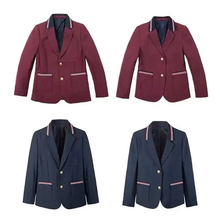 同款伊顿纪德中小学生西装校服外套春秋款学院风西装校服藏青西装