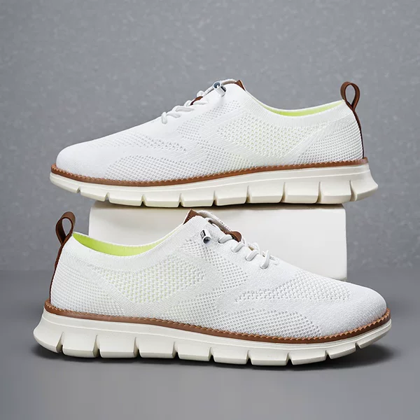 Cross-Border Popular Fashion Lightweight Running Shoes Lace-Up Sports Casual Men's Shoes Breathable Fly-Knit Loafers Men's Large Size Shoes