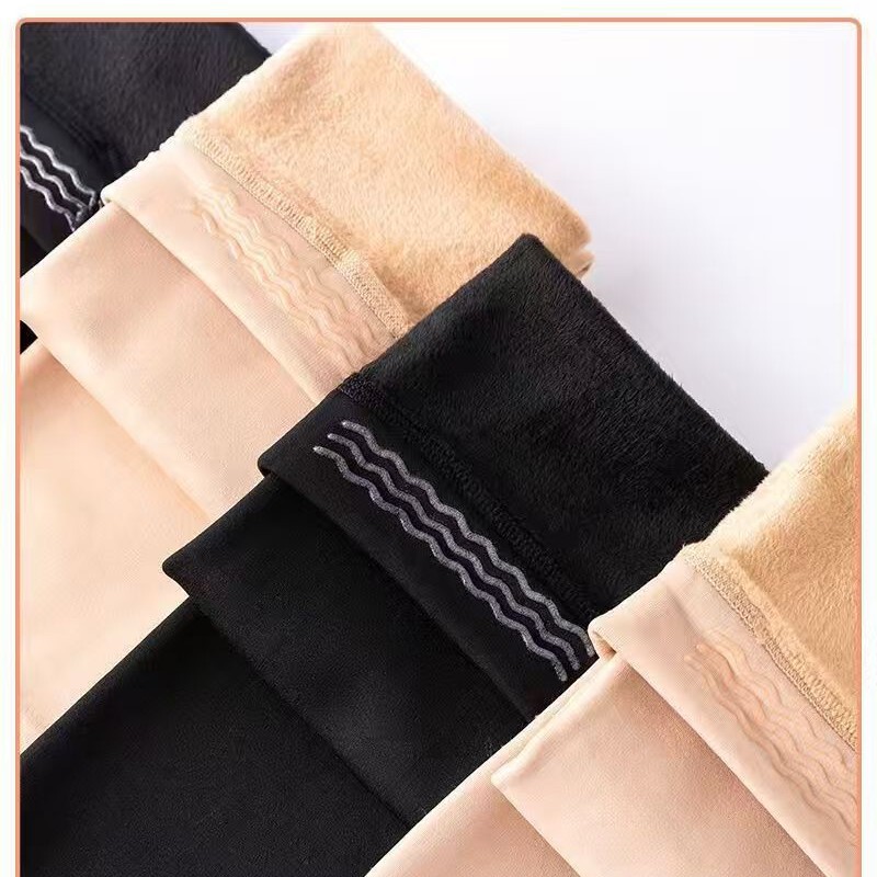 Over-The-Knee Socks for Women, Autumn and Winter, 75cm, Fleece-Lined, Thickened, Warm, Silicone Non-Slip, High Tube, Flesh-Colored Long Socks