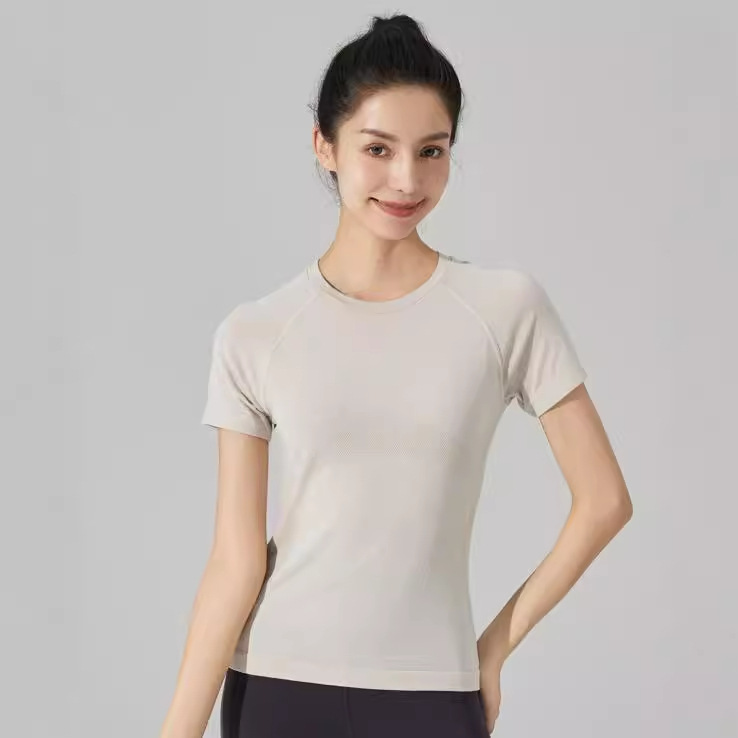 Merino Wool Tencel Casual All-match Fitness Top Yoga Clothes Running Pilates Sports T-shirt Short-sleeved Women