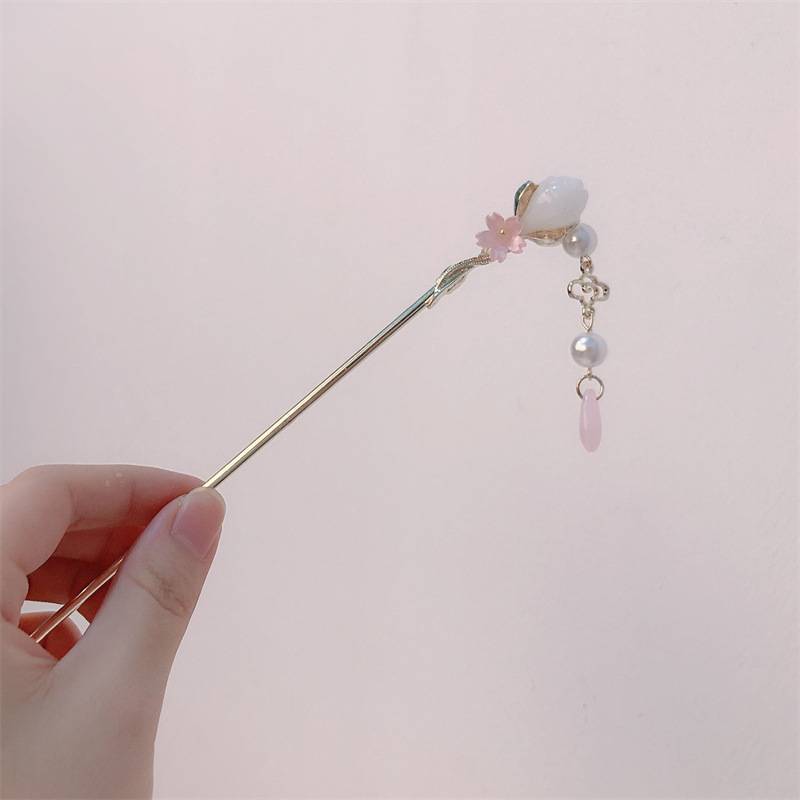 Nueva horquilla de estilo antiguo chino, horquilla de todo fósforo para niña, horquilla de sentido avanzado, horquilla, Hanfu, accesorios para el cabello escalonados de estilo chino