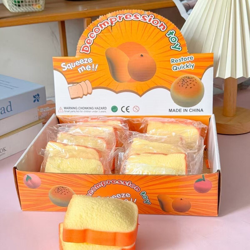 Stress-Relief Bread Slice Squishy Toy Creative Realistic Rainbow Bread Food Toy Tpr Soft Rubber Bread Toast Bounce-Back Export Product Stress-Relief Bread Slice Squishy Toy Creative Realistic Rainbow Bread Food Toy Tpr Soft Rubber Bread Toast Bounce-Back Export Product