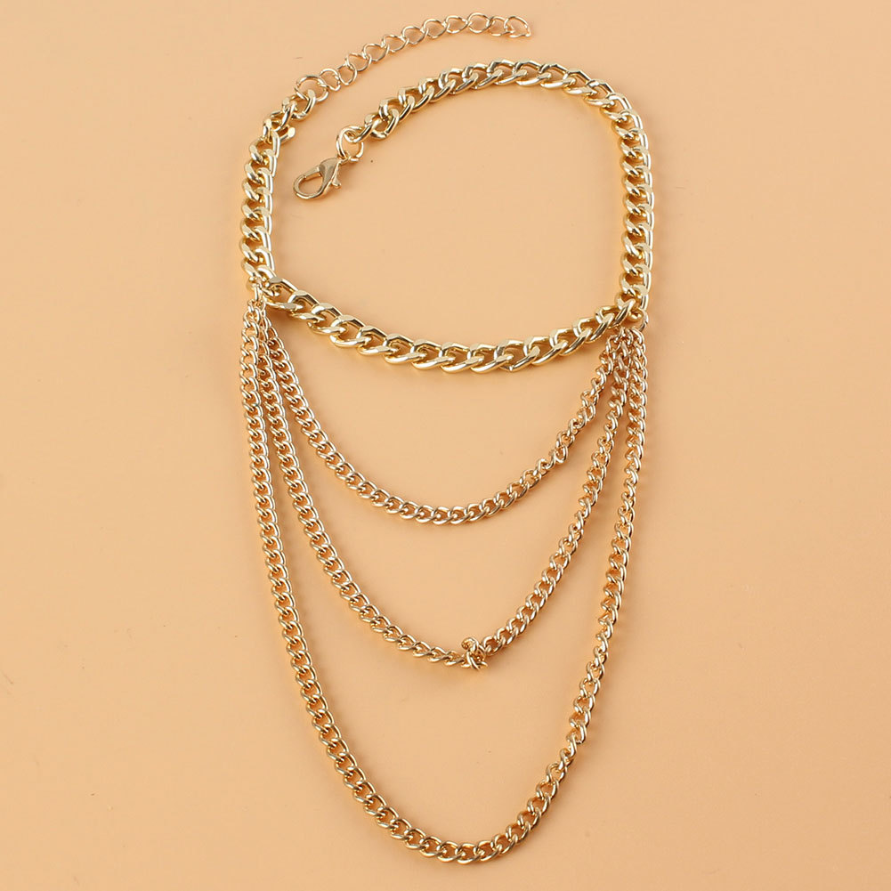 multi-element personality creative foot ornaments exaggerated multi-layer alloy anklet