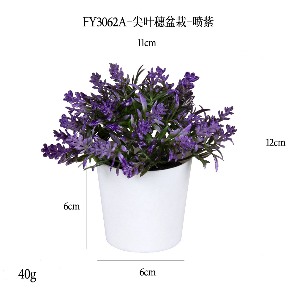Más de 100 tipos de flores y plantas verdes artificiales, combinaciones de plantas artificiales en macetas de plástico, flores artificiales de gran venta transfronterizas, mini bonsáis artificiales, fuentes de suministro. image 28