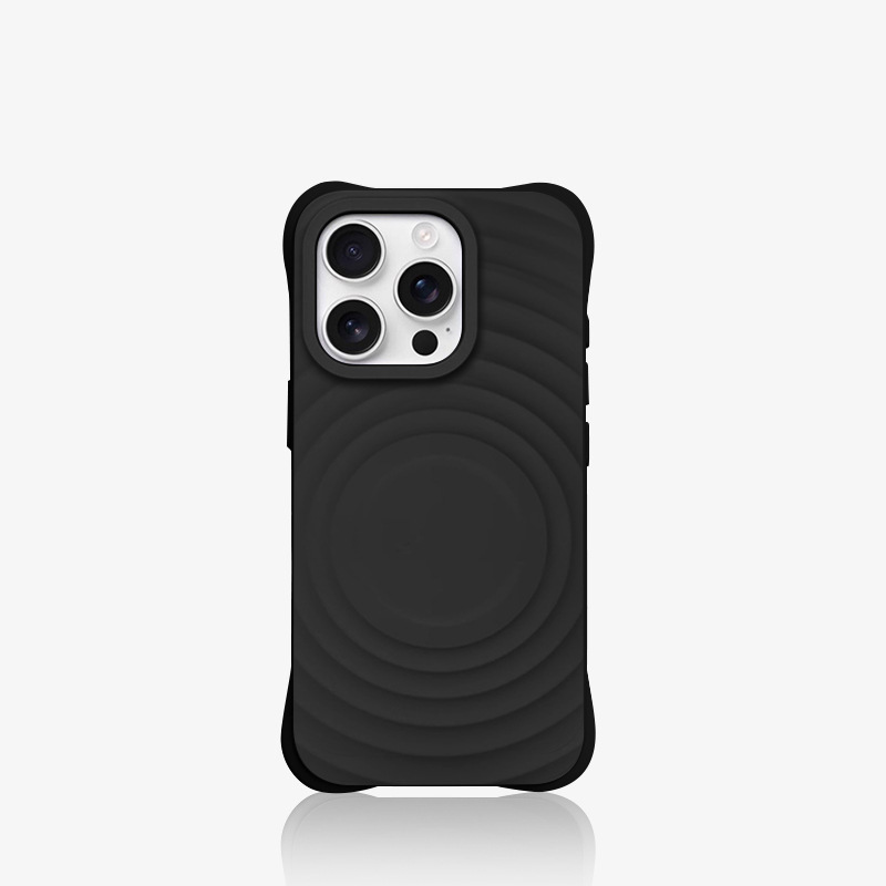 趙魯思と同じスタイルのiPhone17ProMax用ケース、波紋磁気吸着液体シリコン製、Apple 16対応、耐衝撃|undefined
