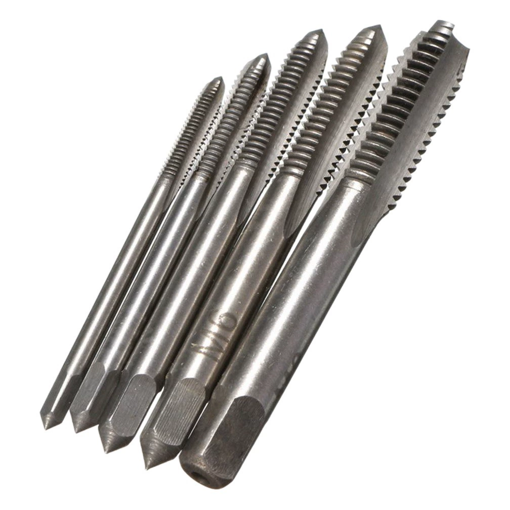 Метчик с прямой канавкой для ручной машины M3-M8 набор из пяти предметов для быстрого нарезания резьбы крепежных инструментов с внутренней резьбой оптом
