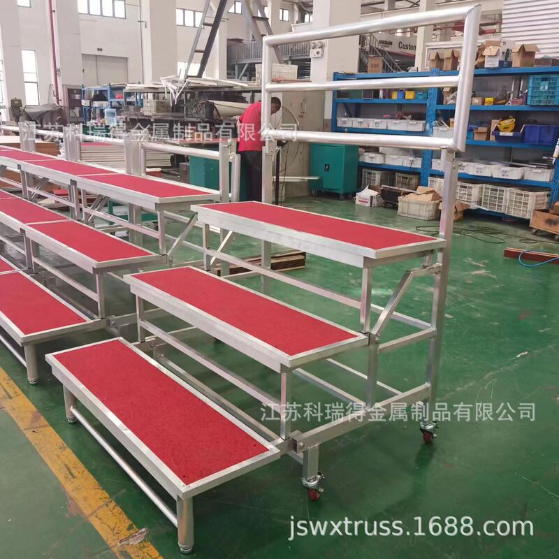 Factory direct aluminum alloy three-layer folding pulley mobile portable school chorus photo desk