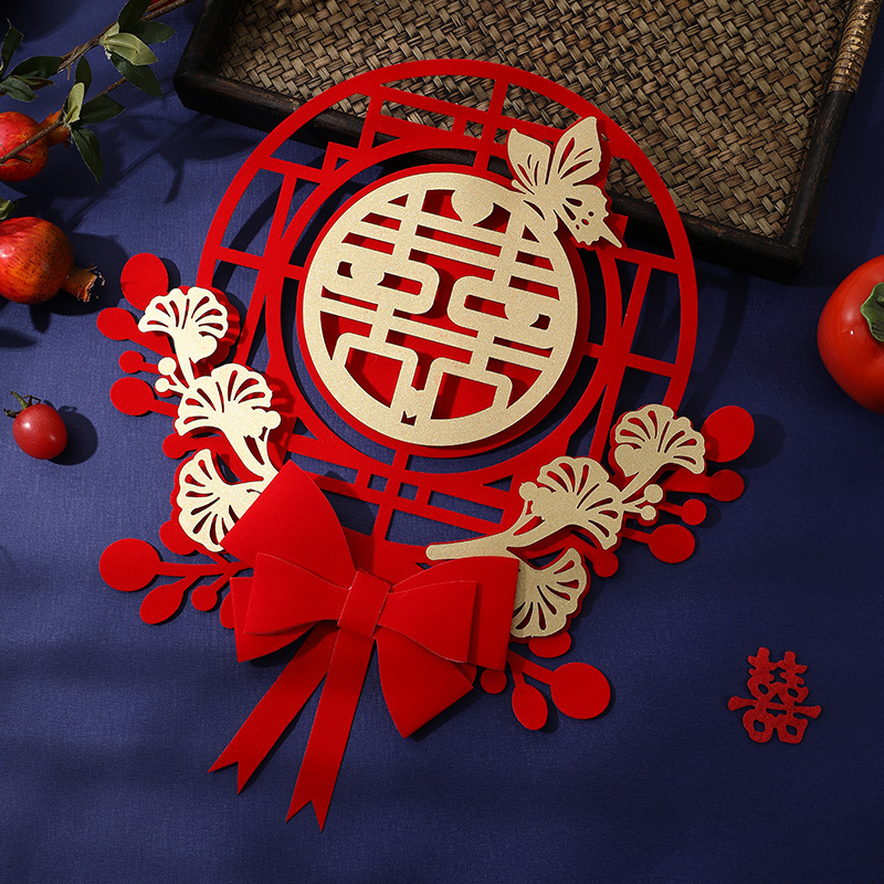 Pegatinas de Boda boda especial diseño de la habitación de la boda puerta nueva decoración de la casa pegatinas de puerta traje de dormitorio de las mujeres