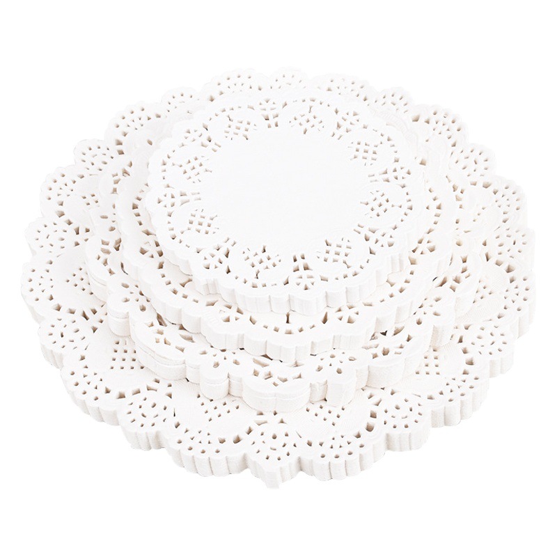 Papel de almohadilla de comida frita redonda para hornear pastel de papel absorbente de aceite postre papel de encaje pizza merienda PAPEL DE FONDO DE FLOR desechable