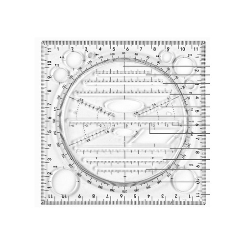 Multifunctional ruler geometric figure drawing artifact high school student examination parallel elliptical triangle ruler function ruler