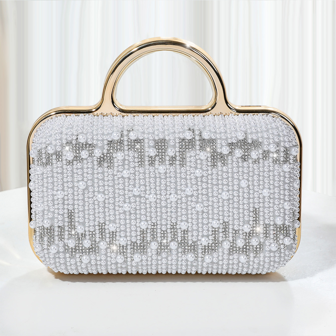 Elegante Smaragdgrüne Abendtasche Mit Blumenmuster Und Gold_voghion.com