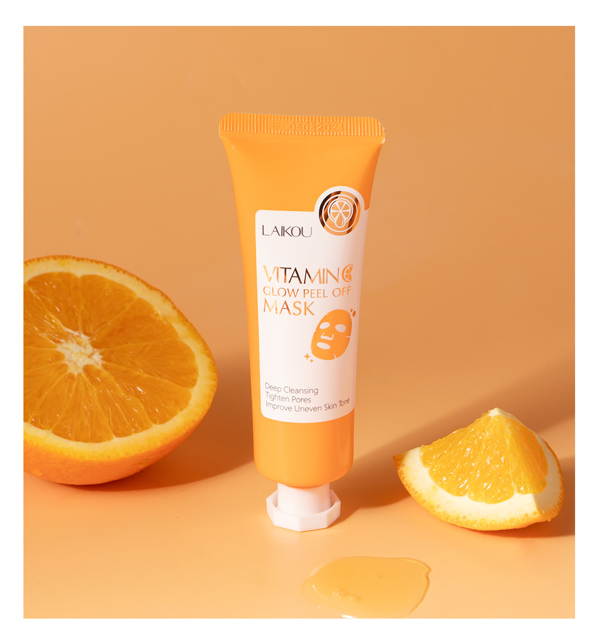 Cross-border LAIKOU Vitamin c peel-off Mask 50g(Tube) for pore cleansing, fda cosmetics manufacturer, in English stock undefined