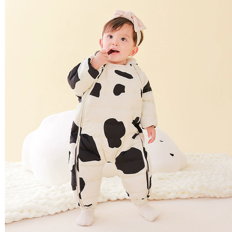 Children's velvet down jacket for early age for new born to go out, duck down, increased thickness
