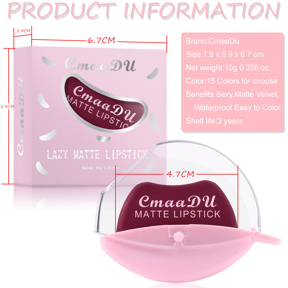 Check it out! Link Disclaimer - Exclusive for foreign trade :CmaaDu 15-color Lazy Person's Lipstick matte undefined