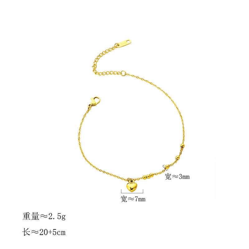Elegante lujo ligero amor perlas de tobillas de mujer diseño de alto nivel simple frío chapado en oro 18K joyas de tobillas de pie
