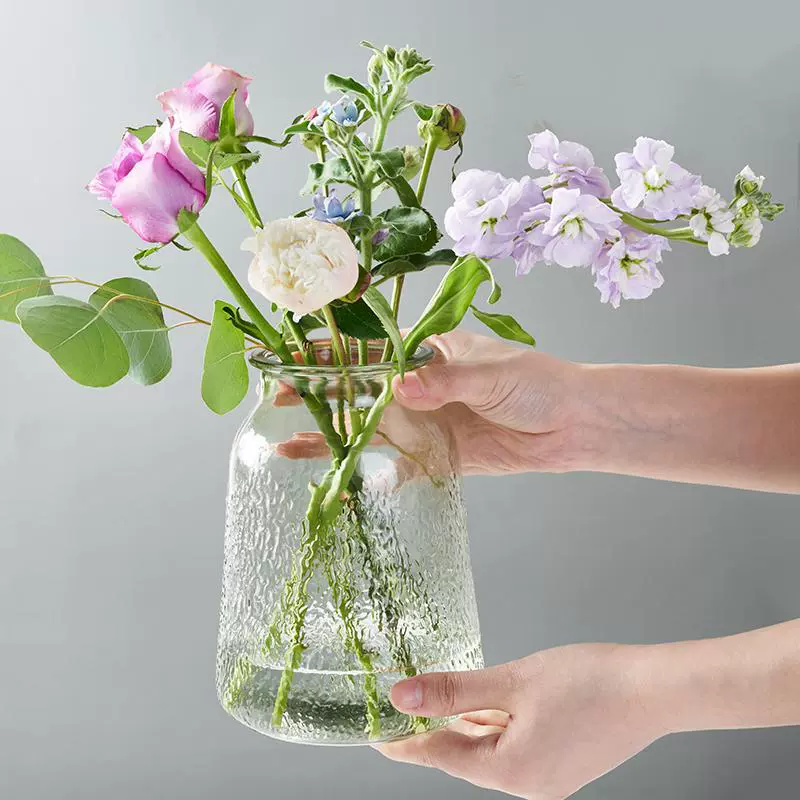 Простая стеклянная ваза в скандинавском стиле, Прозрачные водные цветы, гостиная, обеденный стол, шкаф для телевизора, декоративные цветочные украшения