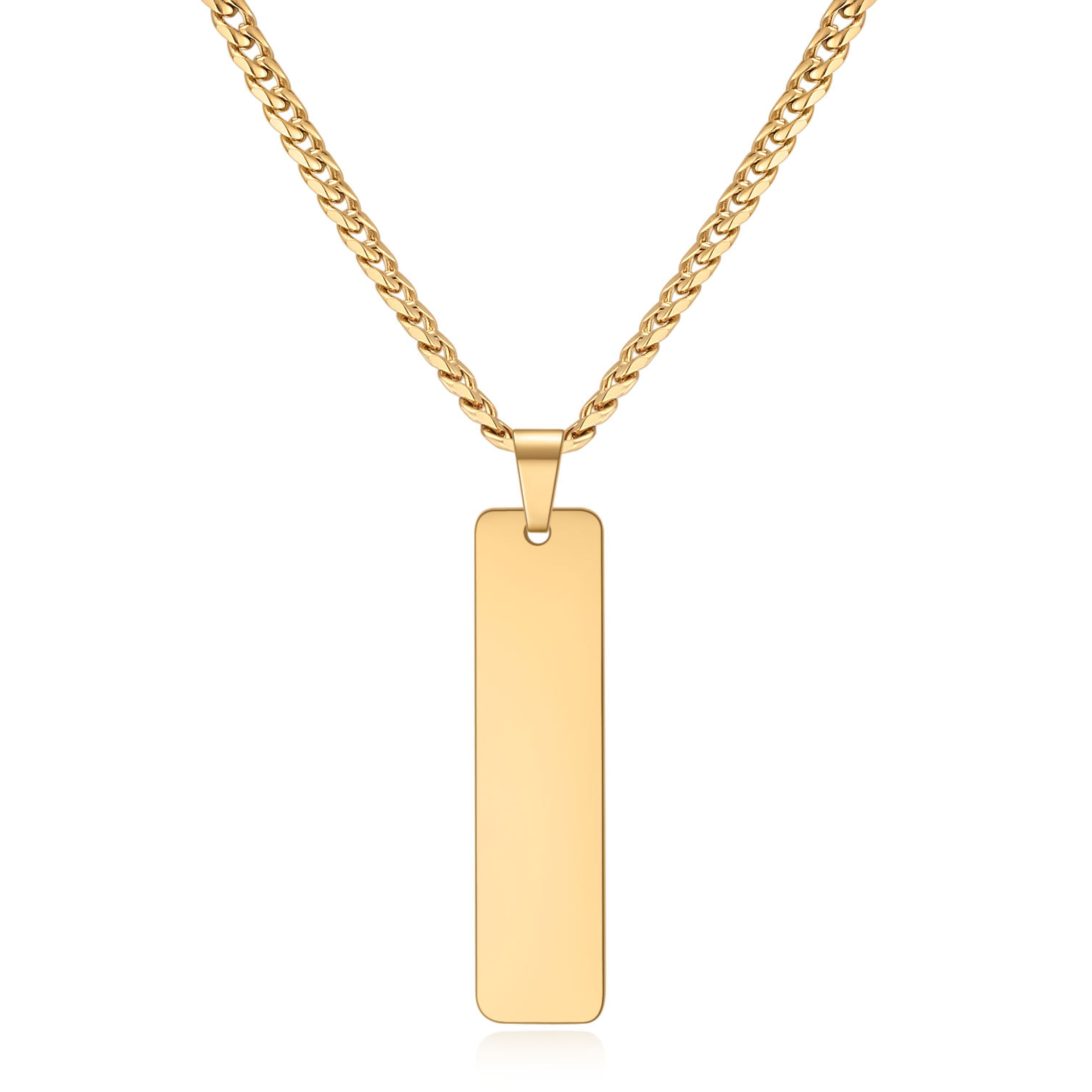 Halsband för män med militärbricka i stål modern stil_voghion.com