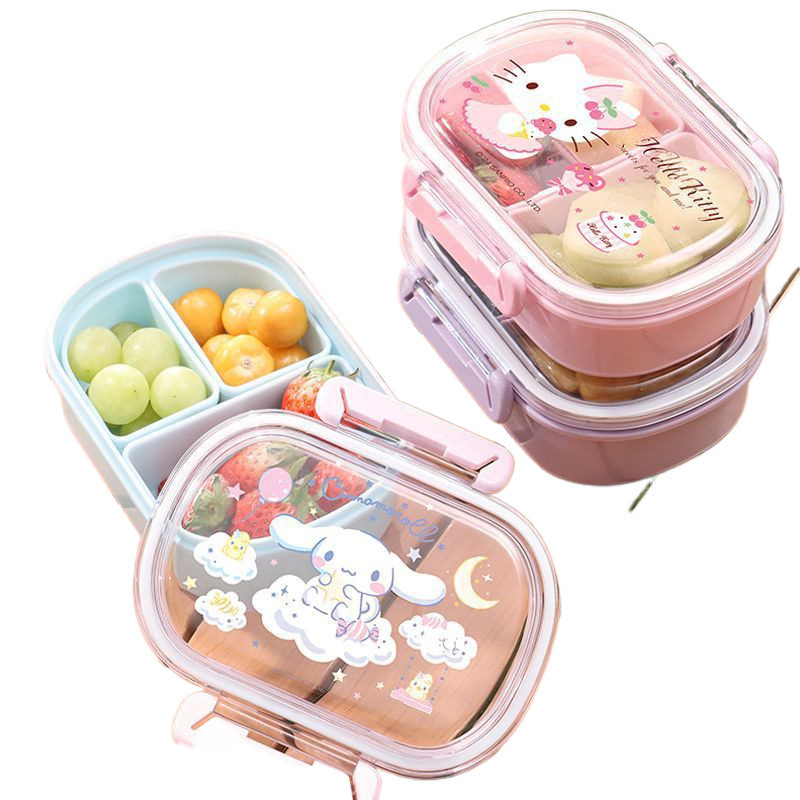 サンリオ大耳犬果物箱小学生携帯春游仕切り保存弁当箱バッチ発见荷代発通|undefined