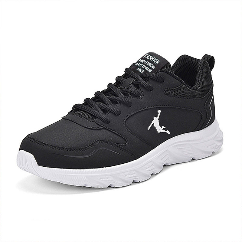 Giày nam kiểu sneaker cổ thấp lót lông giữ ấm, mặt da tổng hợp chống thấm, đế dày chống trượt, nhẹ, phù hợp mùa đông — 2 - Giày trắng, 2 - Giày đen, 2 Hắc Kim (đơn giày không thêm nhung), 2-1 Màu đen